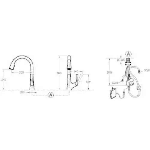 Сенсорный смеситель для кухни Malleco матовая сталь, питание от батареек, стальной цвет E77748-VS Jacob Delafon