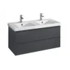 Модуль с раковиной Odeon Up 120 см, серый антрацит, подвесная, двойная раковина, раковина-столешница, 3 ящика, плавное закрывание, подвесной монтаж E4730-00+EB892-N14 Jacob Delafon