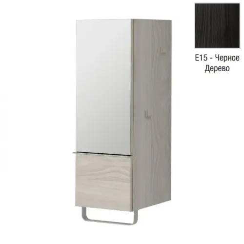 Шкаф Odeon Up 35х34х96 см, черное дерево, 2 полки, зеркальная дверца, ящик, шарниры справа, правый EB893D-E15 Jacob Delafon