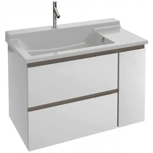 Модуль под раковину Soprano 96х53,5х63,4 см, белый блестящий, 1 дверца и 2 выдвижных ящика EB1331-N18 Jacob Delafon