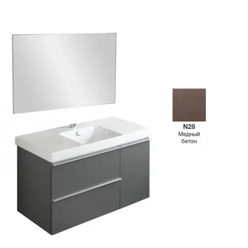 Комплект мебели для ванной Odeon Up 105 см, медный бетон, подвесной монтаж EB1084-NF+EB891-N28+E4731-00 Jacob Delafon
