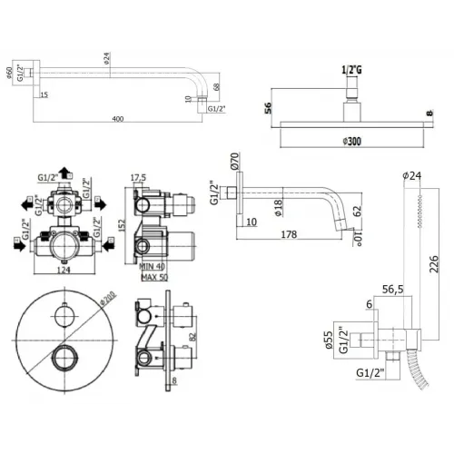 Комплект для ванны PAFFONI Light KITLIQ019NO045KING