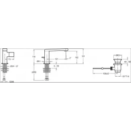 Смеситель для умывальника Composed излив 151 мм, неповоротный излив, с донным клапаном E73050-CP Jacob Delafon