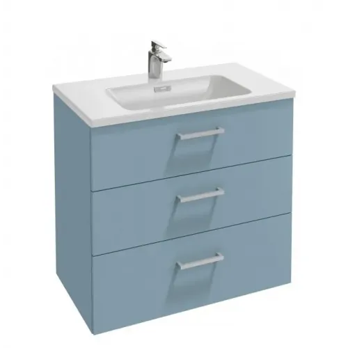 Модуль под раковину Vox 80х46х73,4 см, 3 ящика, глянцевый аквамарин, прямоугольные ручки EB2098-R2-G91 Jacob Delafon