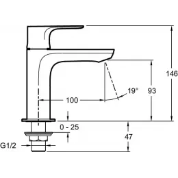 Кран для раковины Aleo+ E72326-CP Jacob Delafon