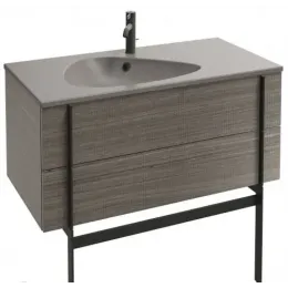 Модуль с раковиной Nouvelle Vague 100 см, фактурный дуб, подвесной монтаж EXAQ112-Z-MK4+EB3032-E73 Jacob Delafon