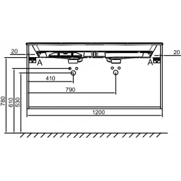 Модуль под раковину Odeon Rive Gauche 120х50,8х56,8 см, 3 ящика, белый мрамор, ручки хром EB2545-R5-NR4 Jacob Delafon