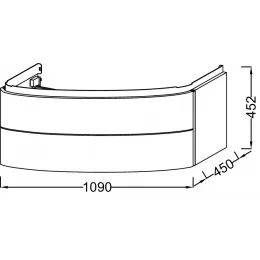 Модуль под раковину Presqu'ile 109х45х45,2 см, 2 ящика, бежевый глянцевый EB1105-R-G97 Jacob Delafon