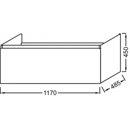 Модуль под раковину Odeon Up 117х48,5х45 см, 1 ящик, дуб шампань EB887-E19 Jacob Delafon