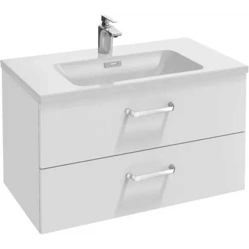 Модуль с раковиной Vox 80 см, белый блестящий, изогнутые ручки, подвесной монтаж EXAE112-Z-00+EB2078-R1-G1C Jacob Delafon