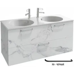 Модуль под раковину Odeon Rive Gauche 120х50,8х56,8 см, 3 ящика, белый мрамор, ручки - черный EB2545-R9-NR4 Jacob Delafon