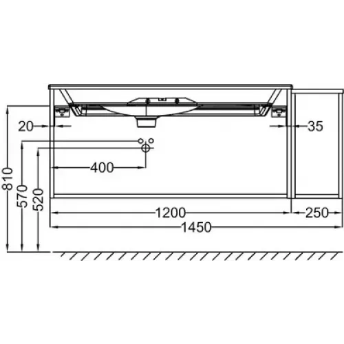 Модуль под раковину Nouvelle Vague 145х50,8х45,2 см, белый блестящий EB3038-N18 Jacob Delafon