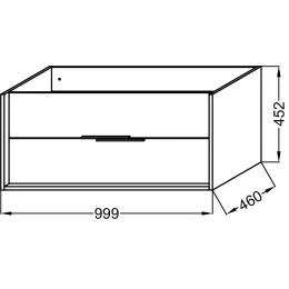 Модуль под раковину Vivienne 100х46х45 см, фасад и корпус: белый меламин, ручки хром EB1508-N18-N18 Jacob Delafon
