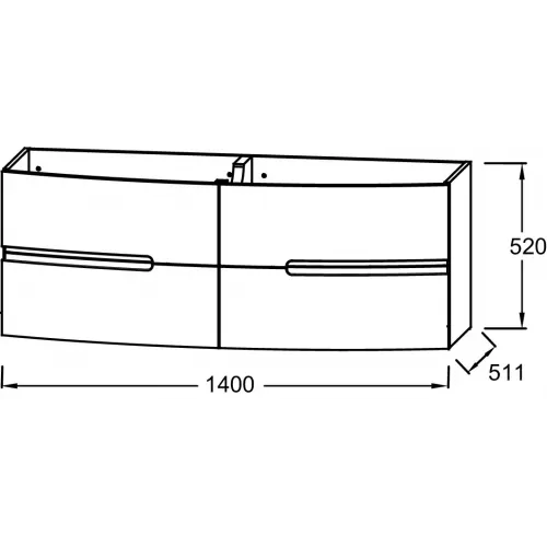 Модуль под раковину Nona 140х51,1х52 см, 4 ящика, темно-синий глянцевый EB1891RU-G98 Jacob Delafon