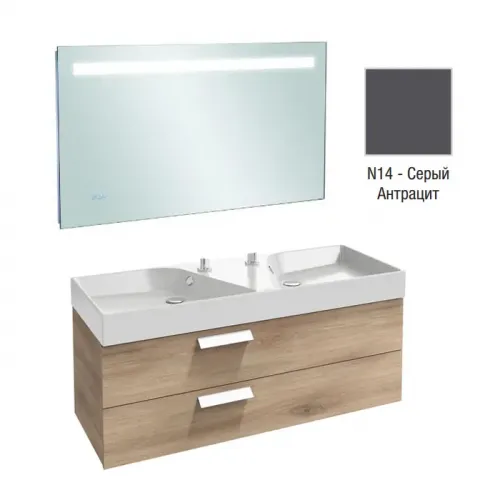 Комплект мебели для ванной Rythmik 120 см, серый антрацит, с подсветкой, подвесной монтаж EB1163-NF+EXM112-Z-00+EB1305-N14 Jacob Delafon