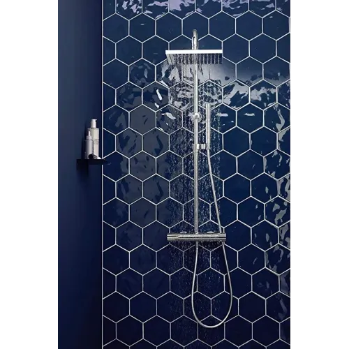 Душевая система без излива Brigitte 2 режима, 28 см, square, термостат, верхний душ, с лейкой E32850-CP Jacob Delafon