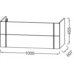 Модуль под раковину Nouvelle Vague 100х50,7х45,5 см, 2 ящика, голубой шторм EB3032-S25 Jacob Delafon