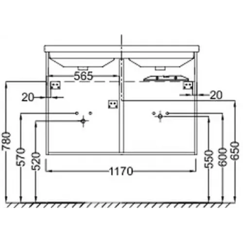 Модуль под раковину Struktura 117х47х56 см, серый антрацит, 4 дверцы EB1283-N14 Jacob Delafon
