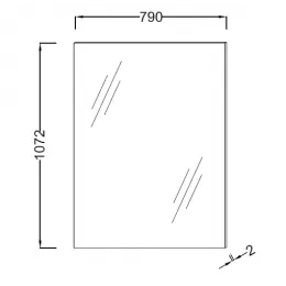 Зеркало Struktura 79х107,2 см, высокое, без отделки EB1209-NF Jacob Delafon