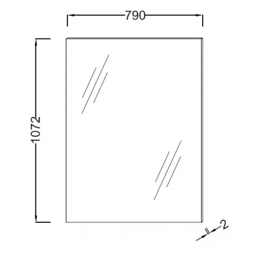 Зеркало Struktura 79х107,2 см, высокое, без отделки EB1209-NF Jacob Delafon