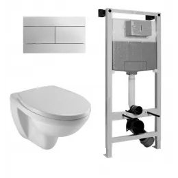 Комплект с инсталляцией Patio хром, матовая, безободковый, с микролифтом E70021-00+E4316-CP+E5504-NF+EDV102-00 Jacob Delafon