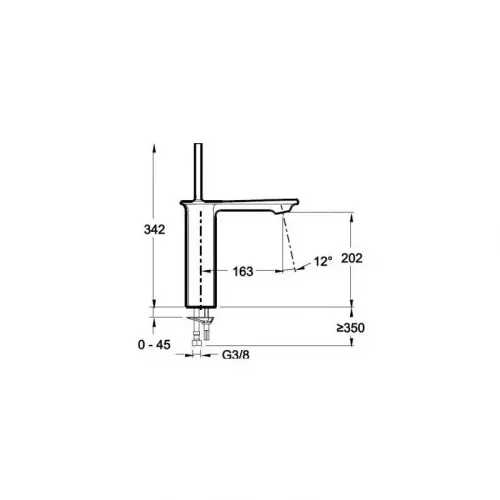 Высокий смеситель на столешницу Stance 20,2 см, неповоротный излив, с донным клапаном E14761-CP Jacob Delafon