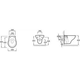 Подвесной унитаз Odeon 35,5х48 см, без сиденья E1534-00 Jacob Delafon