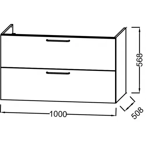 Модуль под раковину Odeon Rive Gauche 100х50,8х56,8 см, 2 ящика, белый мрамор, ручки - золото EB2524-R8-NR4 Jacob Delafon