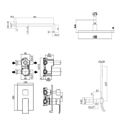 Комплект смесителей PAFFONI Elle KITEL018NO/MKING