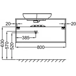 Модуль под раковину Nouvelle Vague 80х50,7х47,1 см, 2 ящика, белая глина матовый EB3039-M84 Jacob Delafon