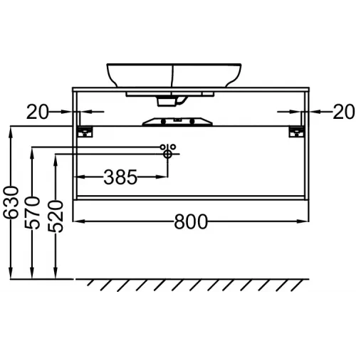 Модуль под раковину Nouvelle Vague 80х50,7х47,1 см, 2 ящика, белая глина матовый EB3039-M84 Jacob Delafon