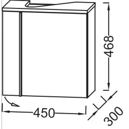 Модуль под раковину Nouvelle Vague 45,2х30х46,8 см, фактурный дуб, шарниры справа, 1 дверца, 1 полка EB3045D-E73 Jacob Delafon