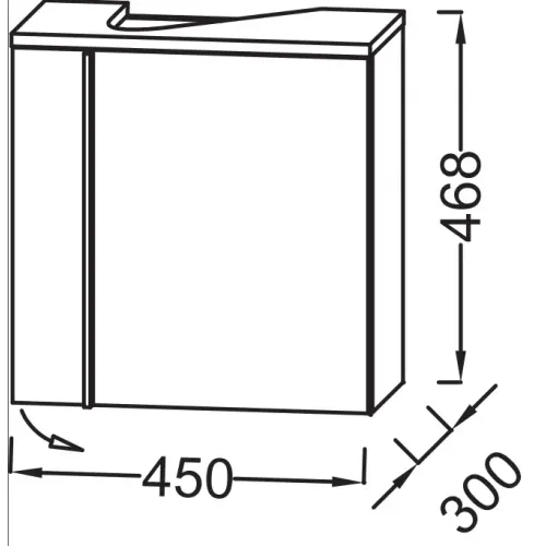 Модуль под раковину Nouvelle Vague 45,2х30х46,8 см, фактурный дуб, шарниры справа, 1 дверца, 1 полка EB3045D-E73 Jacob Delafon