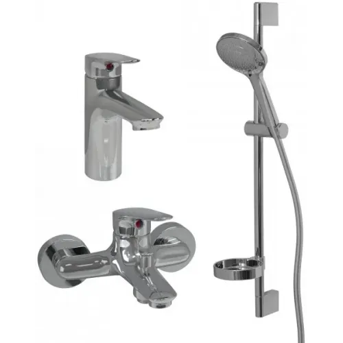 Комплект смесителей Elite для раковины, для ванны и душа, душевой гарнитур E32911RU-CP Jacob Delafon