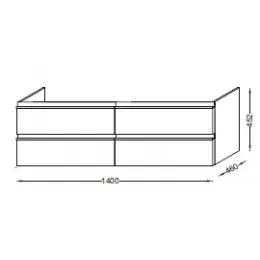 Модуль под раковину Vox 140х46х45,2 см, 4 ящика, белый мрамор EB2020-RA-NR4 Jacob Delafon