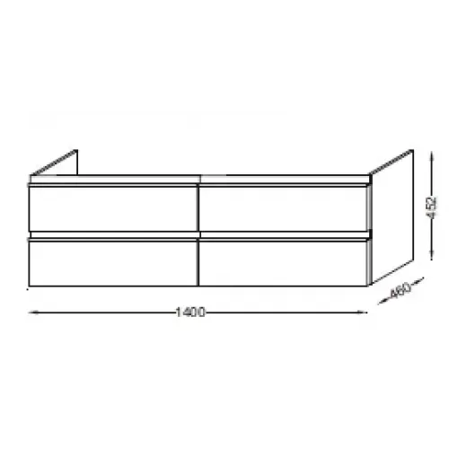 Модуль под раковину Vox 140х46х45,2 см, 4 ящика, белый мрамор EB2020-RA-NR4 Jacob Delafon