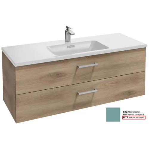 Модуль под раковину Vox 120х46х45,2 см, 2 ящика, прямоугольные ручки, ментол матовый EB2071-R2-M79 Jacob Delafon