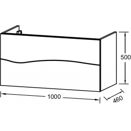 Модуль под раковину Sherwood 100х46х50 см, натуральный дуб, система push-to-open EB1833RU-P6 Jacob Delafon