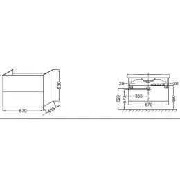 Модуль под раковину Odeon Up 67х48,5х53 см, квебекский дуб EB890-E10 Jacob Delafon