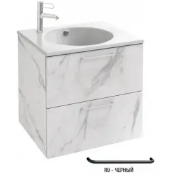 Модуль под раковину Odeon Rive Gauche 60х50,8х56,8 см, белый мрамор, ручки черные EB2520-R9-NR4 Jacob Delafon