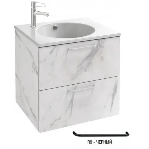 Модуль под раковину Odeon Rive Gauche 60х50,8х56,8 см, белый мрамор, ручки черные EB2520-R9-NR4 Jacob Delafon