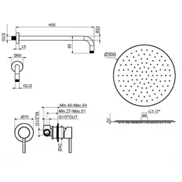 Комплект для душа Plumberia Selection IXO KITXO01BOKING