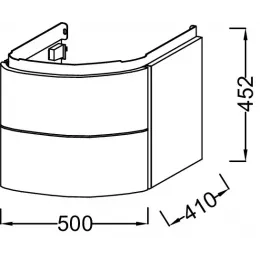 Модуль под раковину Presqu'ile 50х41х45,2 см, 2 ящика, светло-коричневый глянцевый EB1102-G80 Jacob Delafon