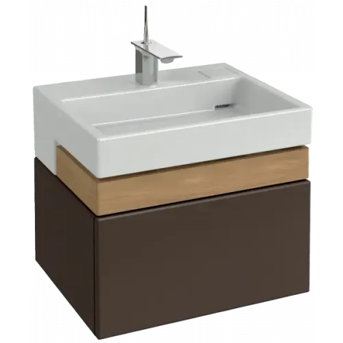 Модуль с раковиной Terrace 60 см, черная, подвесной монтаж, система push-to-open EXE112-00+EB1185-N23 Jacob Delafon