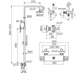 Комплект для душа Plumberia Selection IXO KITZXO6302BO