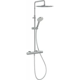 Душевая система без излива Metro хром, 3 режима, 30 см, round, термостат, верхний душ, с лейкой E26588-CP Jacob Delafon