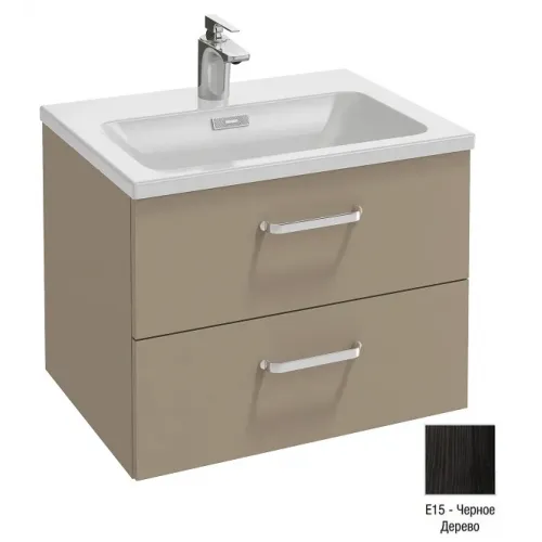 Модуль под раковину Vox 60х46х45,2 см, черное дерево, изогнутая ручка, 2 выдвижных ящика EB2080-R1-E15 Jacob Delafon