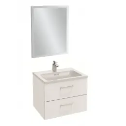 Комплект мебели для ванной Vox 60 см, 2 ящика, белый меламин, подвесной монтаж, с подсветкой EB1440-NF+EXAF112-Z-00+EB2080-R1-N18 Jacob Delafon