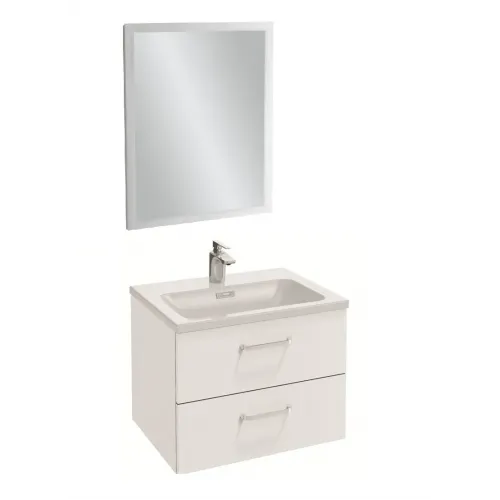 Комплект мебели для ванной Vox 60 см, 2 ящика, белый меламин, подвесной монтаж, с подсветкой EB1440-NF+EXAF112-Z-00+EB2080-R1-N18 Jacob Delafon