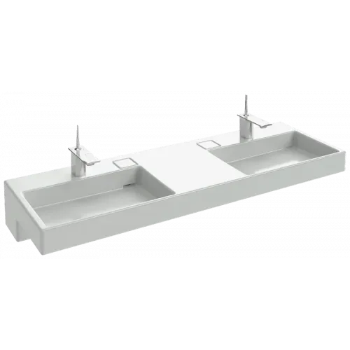 Подвесная раковина Terrace 150х49,5х8,9 см, система слива freedrain, санфарфор, двойная EXA112-00 Jacob Delafon